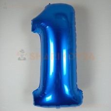 Шар (40''/102 см) Цифра, 1, Синий